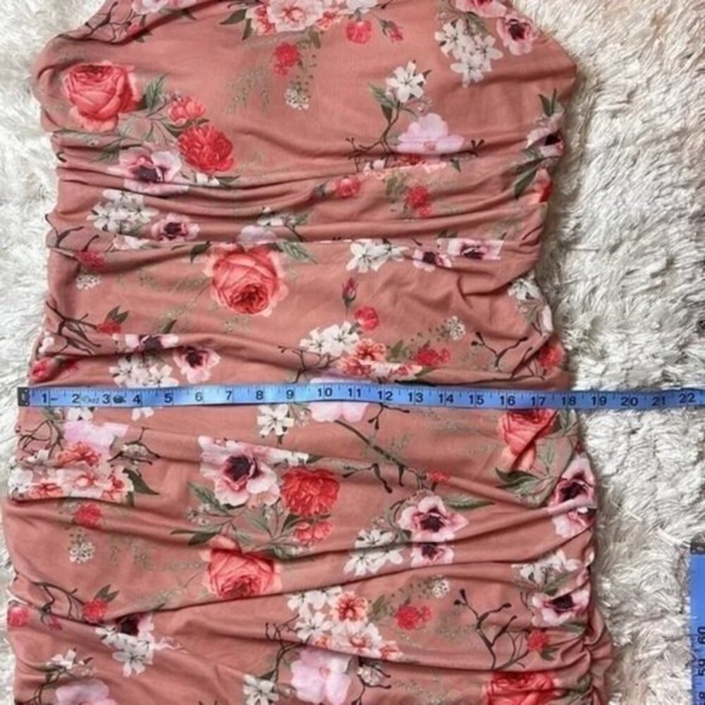 Cupshe Body Contour Floral Print Ruched Mesh Midi Dress Size XL - Picture 8 of 16